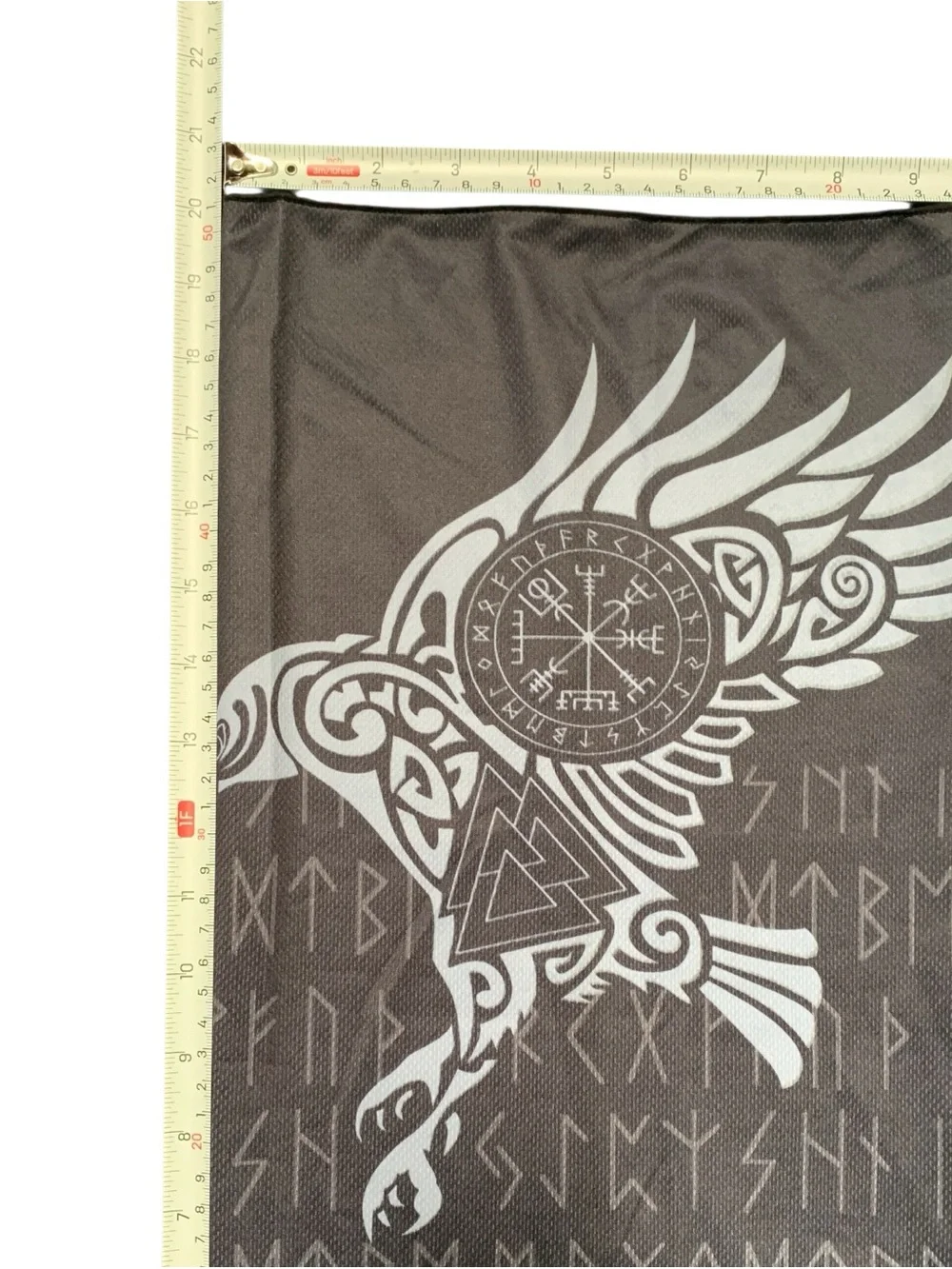 Norse Raven Neck Gaiter - Gray & White